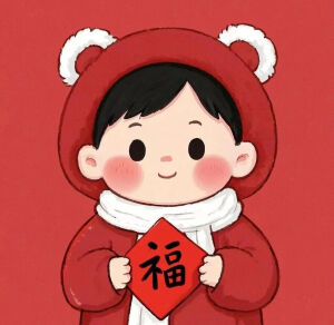 头像 情侣头像 卡通 新年 可爱 少女心 手绘 