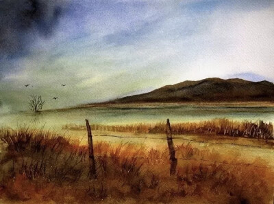 美国女画家 Lin Frye 水彩作品优美的色调搭配虚实有秩的空间感营造出一种迷人的意境美