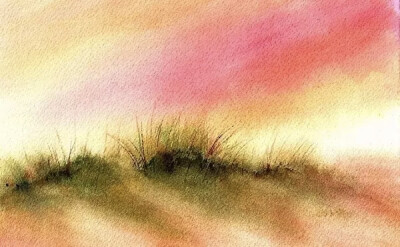 美国女画家 Lin Frye 水彩作品优美的色调搭配虚实有秩的空间感营造出一种迷人的意境美