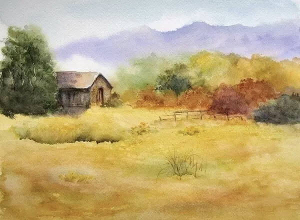 美国女画家 Lin Frye 水彩作品优美的色调搭配虚实有秩的空间感营造出一种迷人的意境美