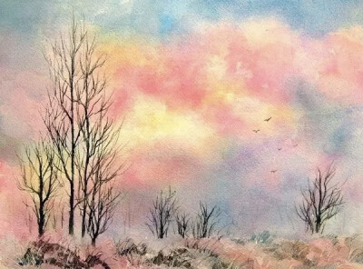 美国女画家 Lin Frye 水彩作品优美的色调搭配虚实有秩的空间感营造出一种迷人的意境美