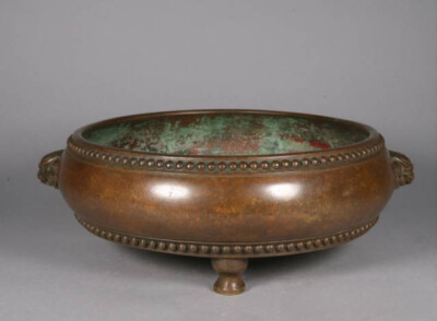 明代  铜狮耳鼓式香炉
观复博物馆藏
