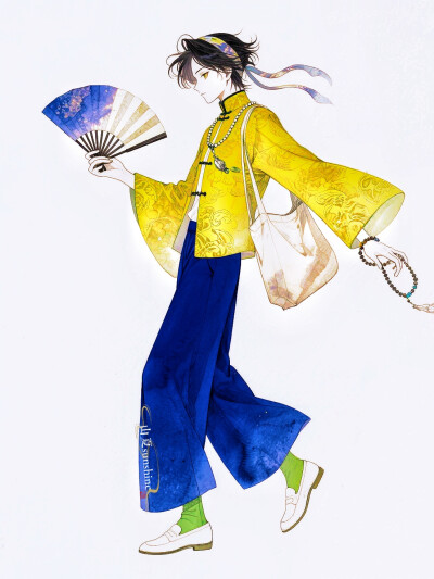 新中式美学|取草木之泽染布，借古画之姿裁衣#cos场照#服设#新中式 #立绘#ootd