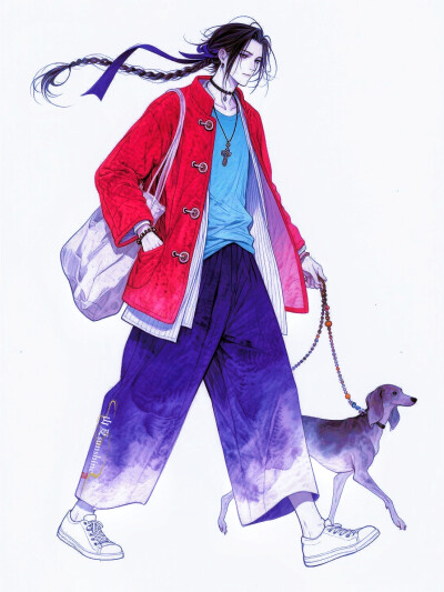 新中式美学|取草木之泽染布，借古画之姿裁衣#cos场照#服设#新中式 #立绘#ootd