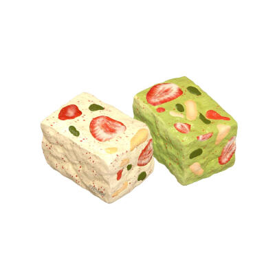 草莓牛轧糖3D建模白底头像