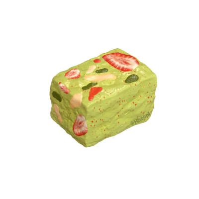 草莓牛轧糖3D建模白底头像