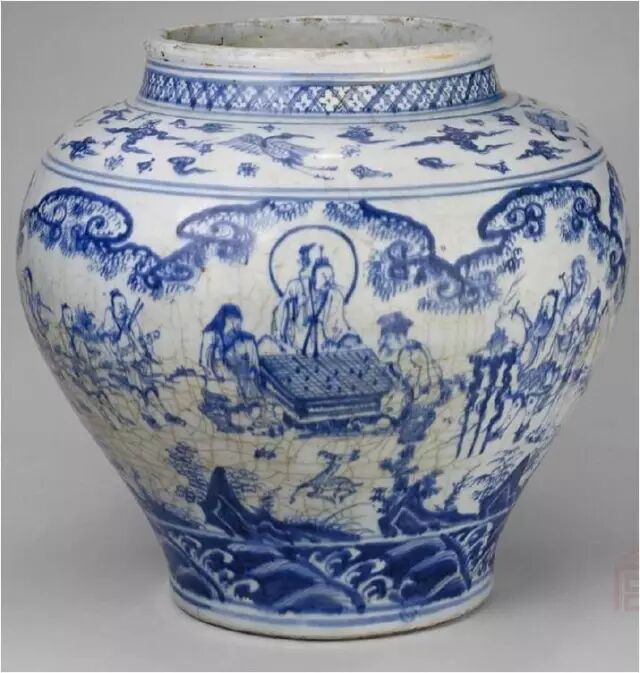 明景泰  青花八仙庆寿纹罐
北京故宫博物院藏
