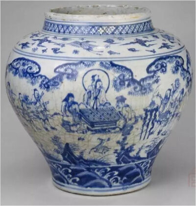 明景泰  青花八仙庆寿纹罐
北京故宫博物院藏
