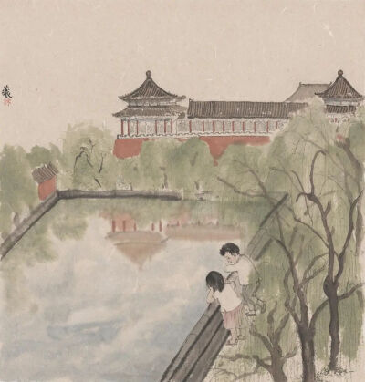 林曦《问你一个问题》，纸本水墨，77cm × 73cm，2025年