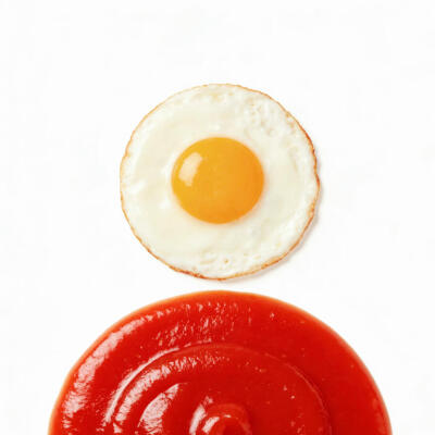 荷包蛋番茄酱白底头像