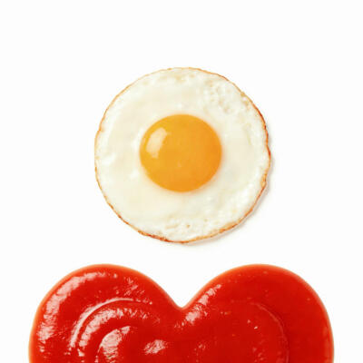 荷包蛋番茄酱白底头像