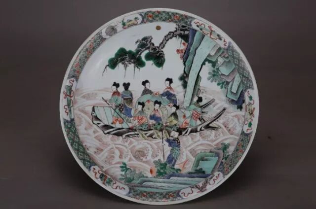 清康熙  五彩群仙献寿图盘
观复博物馆藏
