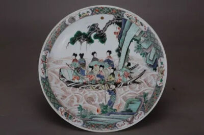 清康熙  五彩群仙献寿图盘
观复博物馆藏
