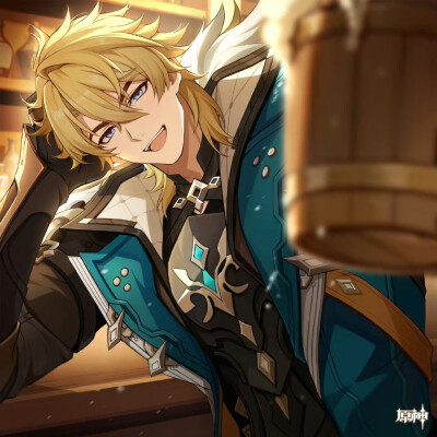 原神白色情人节官方贺图 温迪 法尔伽