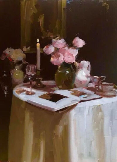 Dennis Perrin，美国印象派画家，他用花朵、光、影、女子去表达对周围美景的热爱。从常人欣赏艺术的方式看，技术是外在形式，若你也感知到Perrin先生眼中的那份温柔，便是对他艺术的爱了。
