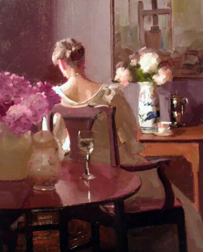 Dennis Perrin，美国印象派画家，他用花朵、光、影、女子去表达对周围美景的热爱。从常人欣赏艺术的方式看，技术是外在形式，若你也感知到Perrin先生眼中的那份温柔，便是对他艺术的爱了。
