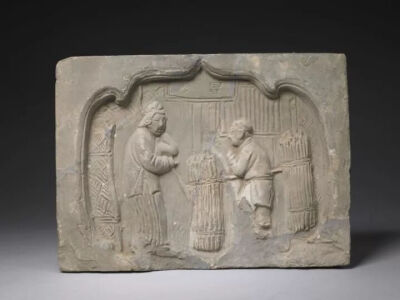 北宋  曾参咬指心痛砖雕
北京故宫博物院藏
