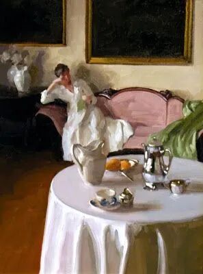 Dennis Perrin，美国印象派画家，他用花朵、光、影、女子去表达对周围美景的热爱。从常人欣赏艺术的方式看，技术是外在形式，若你也感知到Perrin先生眼中的那份温柔，便是对他艺术的爱了。
