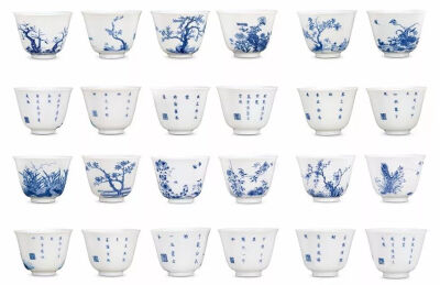 清康熙  青花十二月花神杯
湖北省博物馆藏
