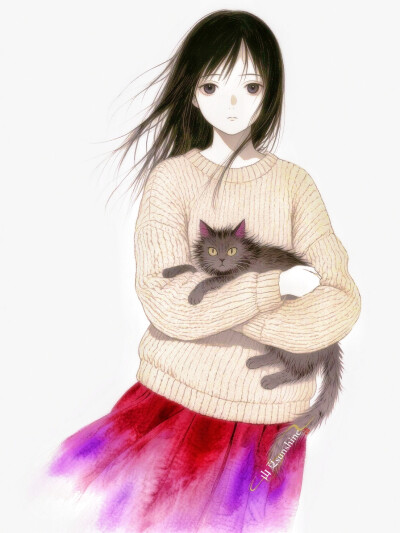 干物女的穿搭日记|用一件软糯毛衣把自己包裹成猫咪的窝#服设#ootd#私服穿搭#毛衣#立绘