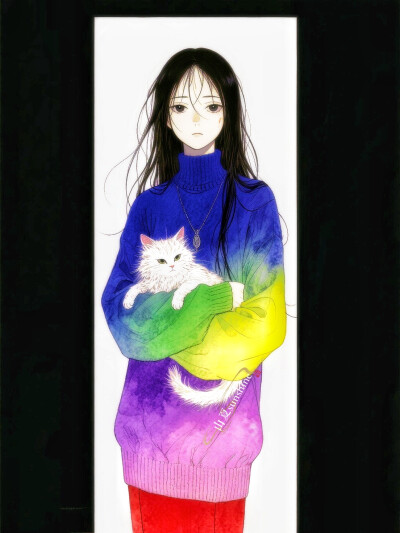 干物女的穿搭日记|用一件软糯毛衣把自己包裹成猫咪的窝#服设#ootd#私服穿搭#毛衣#立绘