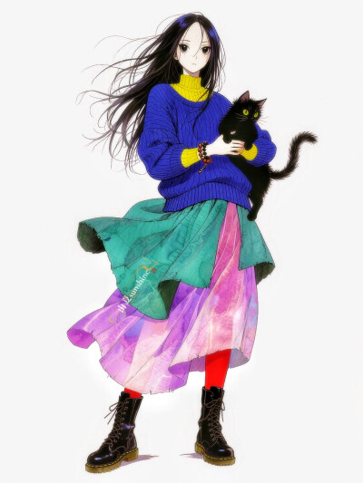 干物女的穿搭日记|用一件软糯毛衣把自己包裹成猫咪的窝#服设#ootd#私服穿搭#毛衣#立绘