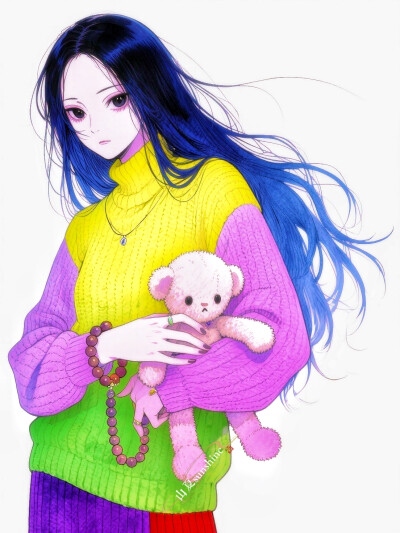 干物女的穿搭日记|用一件软糯毛衣把自己包裹成猫咪的窝#服设#ootd#私服穿搭#毛衣#立绘