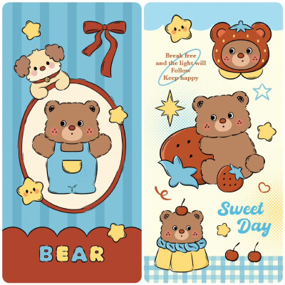 可爱红鼻子小熊