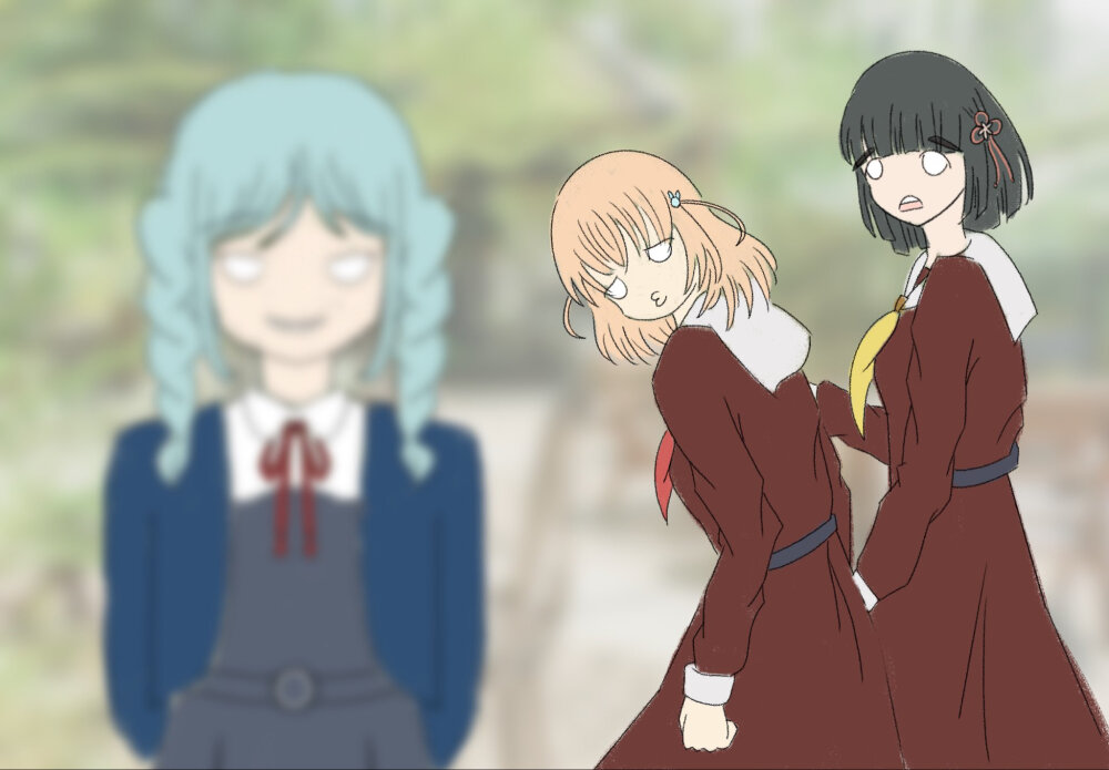 梗图（希实和坂仓花组队了）