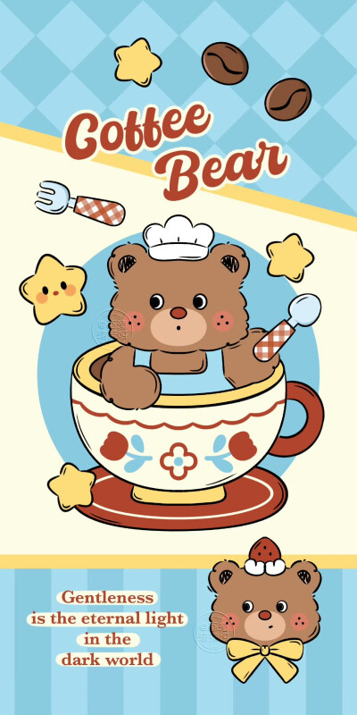 可爱红鼻子小熊