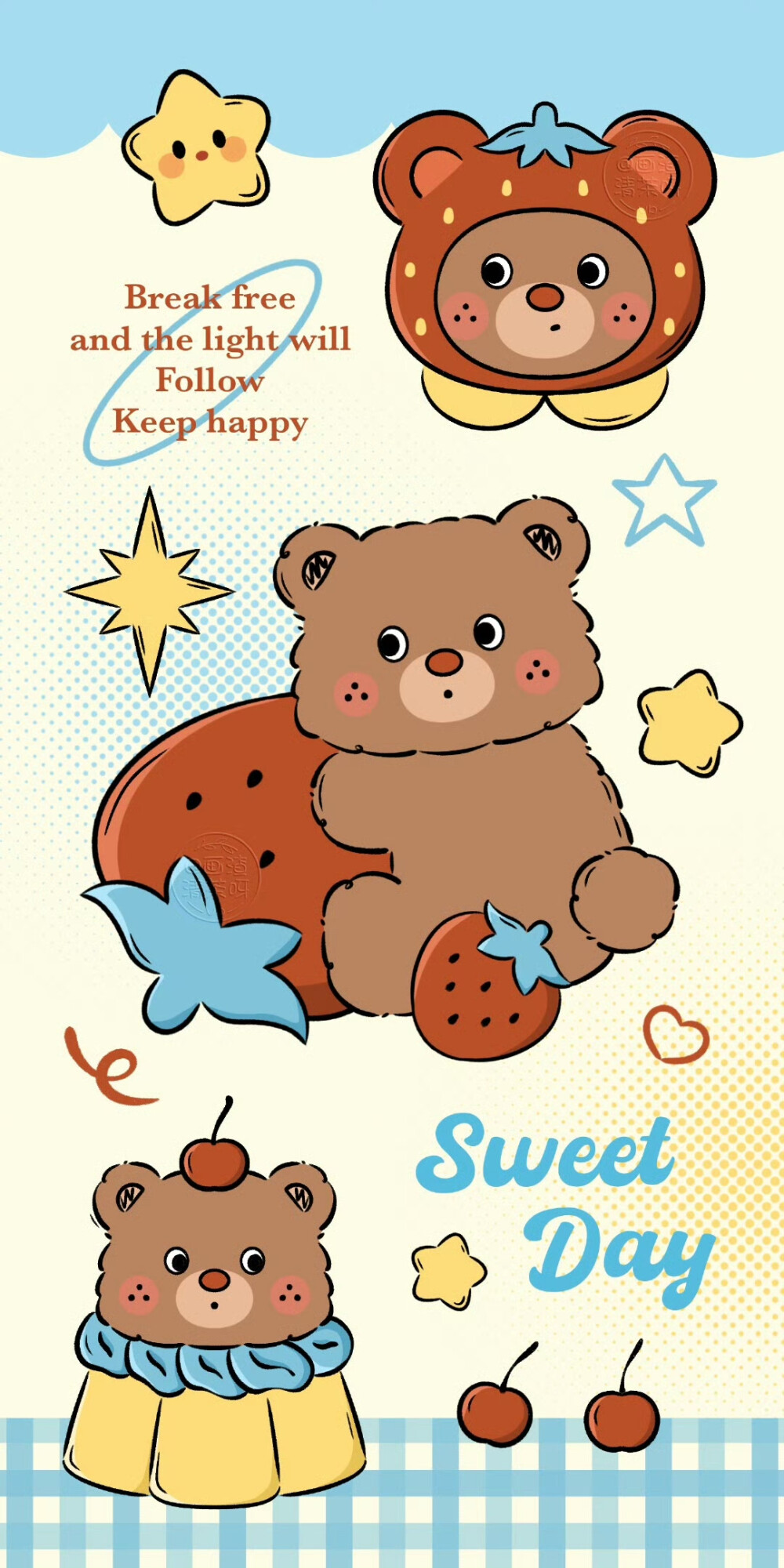 可爱红鼻子小熊