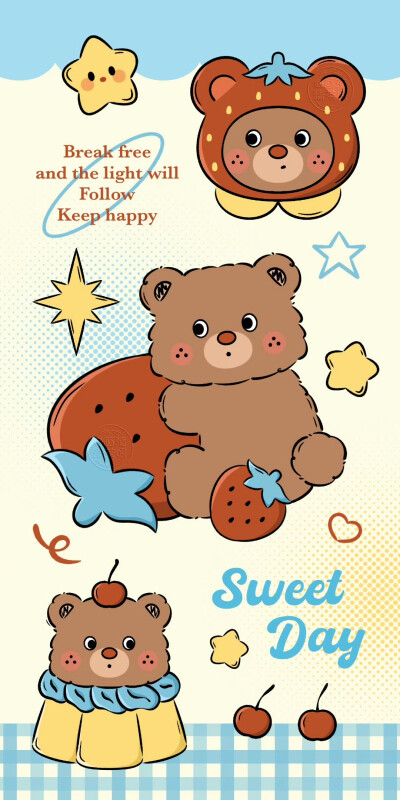 可爱红鼻子小熊