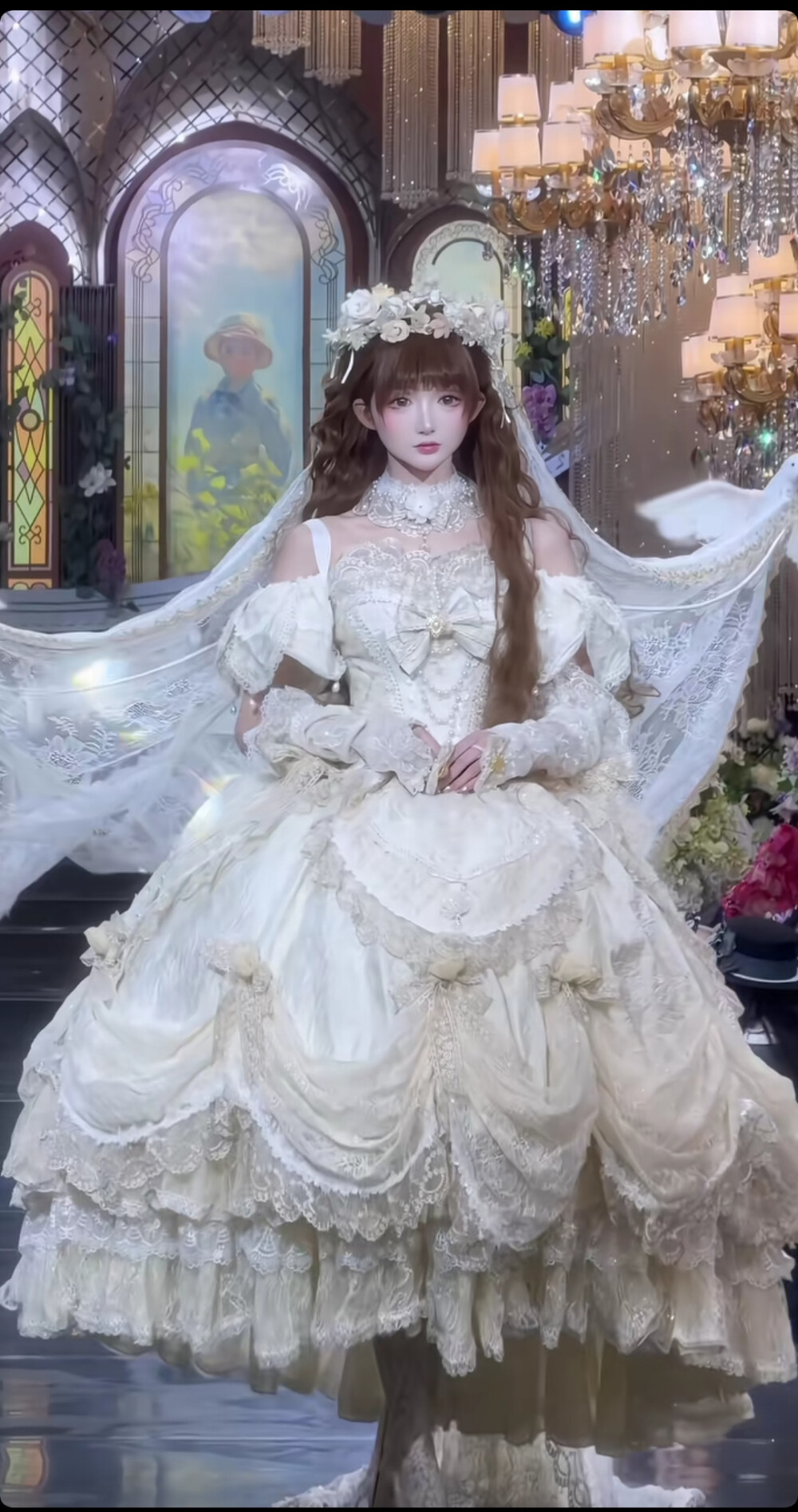 小鸟衔起头纱