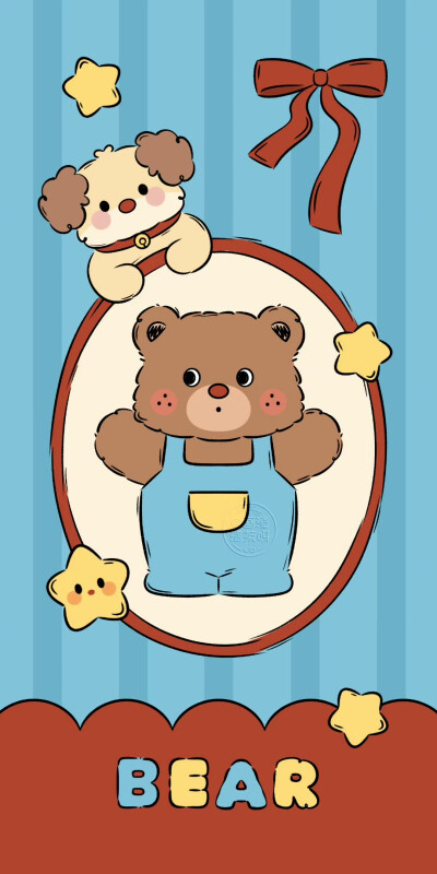 可爱红鼻子小熊