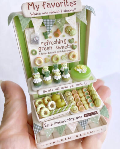 手作糖果屋、甜品店
用粘土制作的微型糖果点心铺，逼真又精美可爱
原日本手作艺术家ig@_kleon_klein_