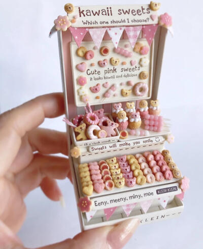 手作糖果屋、甜品店
用粘土制作的微型糖果点心铺，逼真又精美可爱
原日本手作艺术家ig@_kleon_klein_