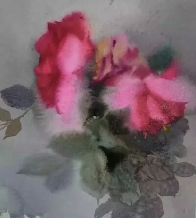 金莉笔下的水彩花卉色彩清新、格调高雅。多姿多彩的花朵、自由流动的水色、氤氲朦胧的气氛，令人过目难忘、心生欢喜。