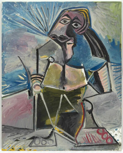 Pablo Picasso《在工作》
（At Work），1971。
