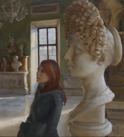 肯尼·哈里斯是一位美国当代具象画家，以富有力量感的笔触与厚重油彩的人物绘画而受到关注。他的创作建立在扎实的写实基础之上，同时融入更为直接和表现性的绘画方式，使作品在结构严谨与情绪表达之间形成张力。