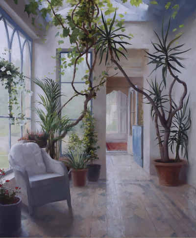 肯尼·哈里斯是一位美国当代具象画家，以富有力量感的笔触与厚重油彩的人物绘画而受到关注。他的创作建立在扎实的写实基础之上，同时融入更为直接和表现性的绘画方式，使作品在结构严谨与情绪表达之间形成张力。