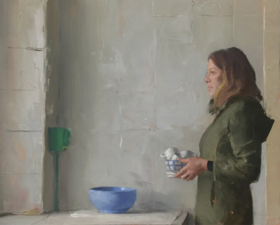 肯尼·哈里斯是一位美国当代具象画家，以富有力量感的笔触与厚重油彩的人物绘画而受到关注。他的创作建立在扎实的写实基础之上，同时融入更为直接和表现性的绘画方式，使作品在结构严谨与情绪表达之间形成张力。