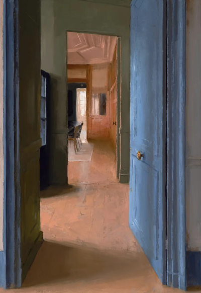 肯尼·哈里斯是一位美国当代具象画家，以富有力量感的笔触与厚重油彩的人物绘画而受到关注。他的创作建立在扎实的写实基础之上，同时融入更为直接和表现性的绘画方式，使作品在结构严谨与情绪表达之间形成张力。