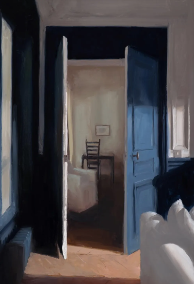 肯尼·哈里斯是一位美国当代具象画家，以富有力量感的笔触与厚重油彩的人物绘画而受到关注。他的创作建立在扎实的写实基础之上，同时融入更为直接和表现性的绘画方式，使作品在结构严谨与情绪表达之间形成张力。