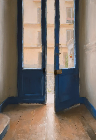 肯尼·哈里斯是一位美国当代具象画家，以富有力量感的笔触与厚重油彩的人物绘画而受到关注。他的创作建立在扎实的写实基础之上，同时融入更为直接和表现性的绘画方式，使作品在结构严谨与情绪表达之间形成张力。