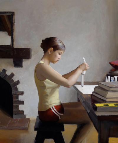 肯尼·哈里斯是一位美国当代具象画家，以富有力量感的笔触与厚重油彩的人物绘画而受到关注。他的创作建立在扎实的写实基础之上，同时融入更为直接和表现性的绘画方式，使作品在结构严谨与情绪表达之间形成张力。