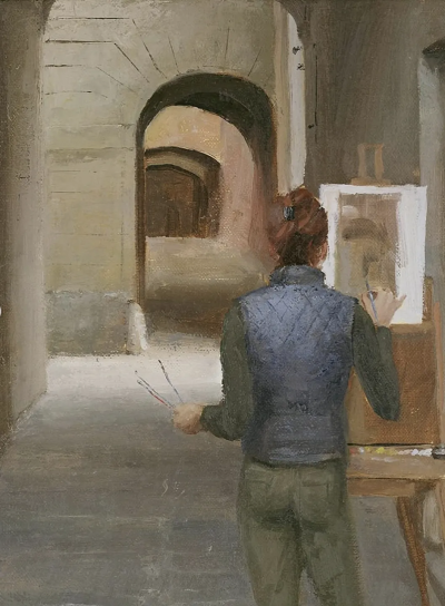 肯尼·哈里斯是一位美国当代具象画家，以富有力量感的笔触与厚重油彩的人物绘画而受到关注。他的创作建立在扎实的写实基础之上，同时融入更为直接和表现性的绘画方式，使作品在结构严谨与情绪表达之间形成张力。