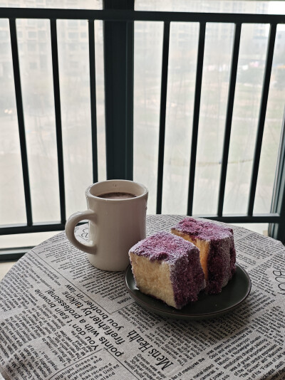 12.31 可可奶 蓝莓椰蓉蛋糕