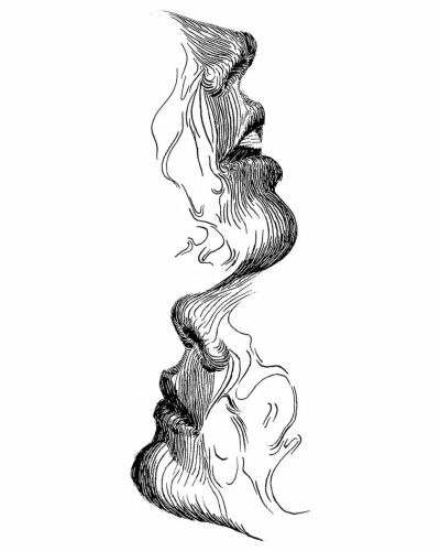 加拿大艺术家
Dominic Depeyre
多米尼克·德佩尔
用独特线条构成不寻常观感的画作
画中的内容是
用线条探索人之间的互动
只有黑色的墨水线
不同的方向和粗细，构成了立体效果
