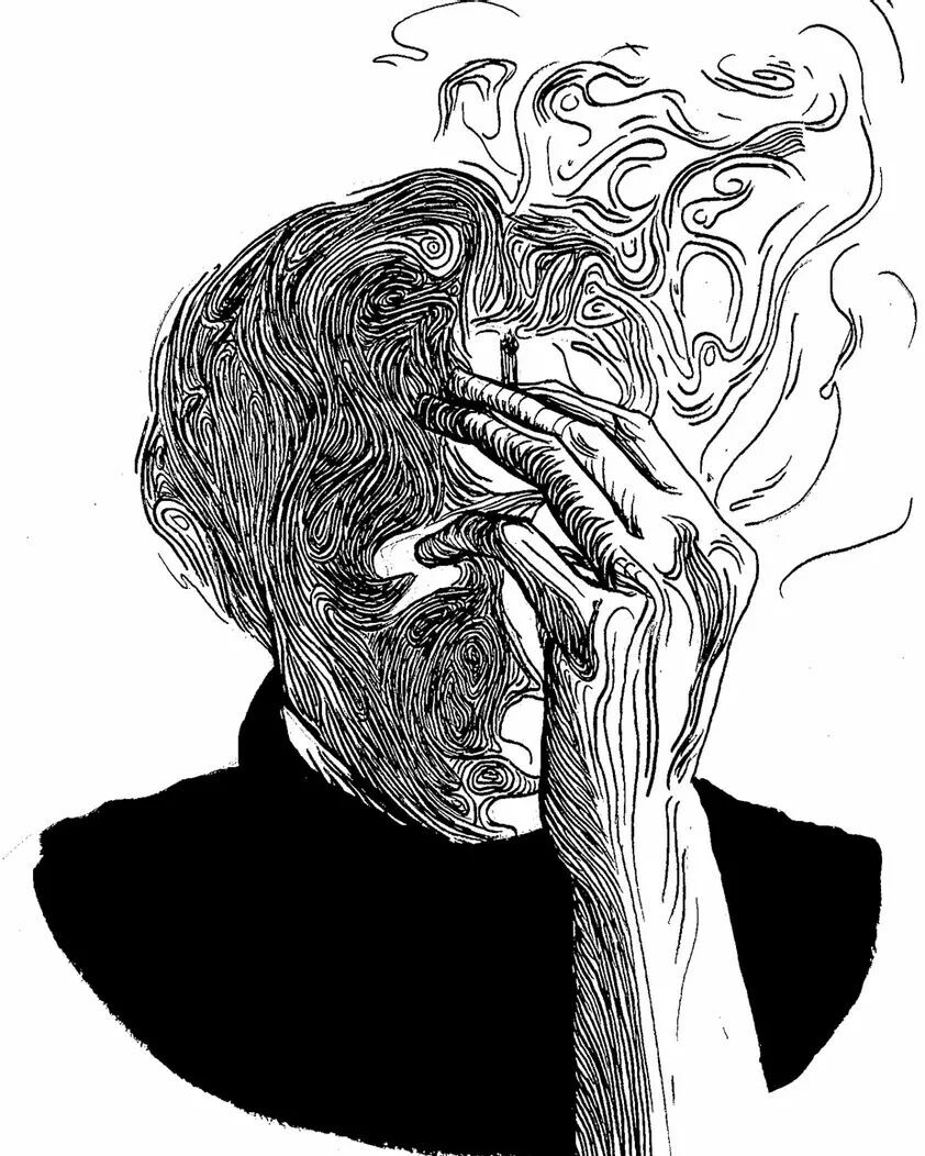 加拿大艺术家
Dominic Depeyre
多米尼克·德佩尔
用独特线条构成不寻常观感的画作
画中的内容是
用线条探索人之间的互动
只有黑色的墨水线
不同的方向和粗细，构成了立体效果
