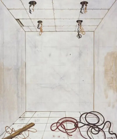 张恩利，《未完成的空间（一）》，2014， 布上油画，300x250cm。图片来源：艺术家工作室。